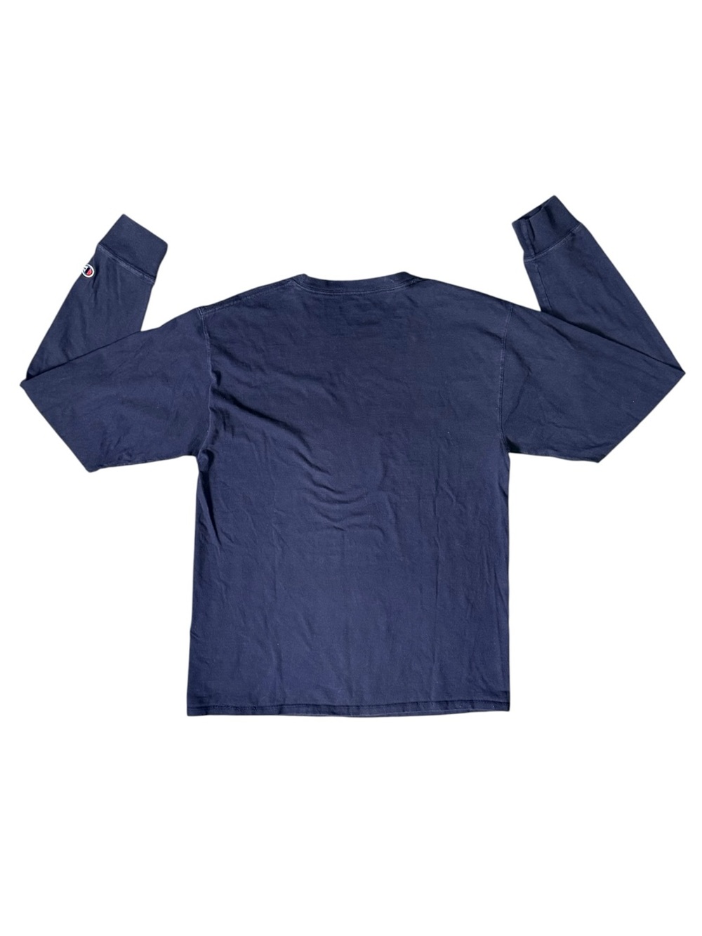 Champion Navy Retro Multicolor Logo Long Sleeve T-Shirt Men’s Medium - Picture 3 of 9